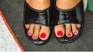 Black Platform Slide Sandals