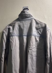 Blue Button-Down Shirt Jacket