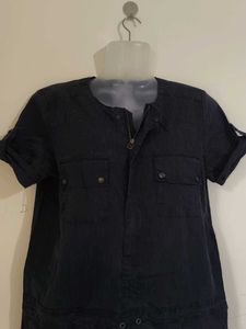 Black Utility Pocket Dress