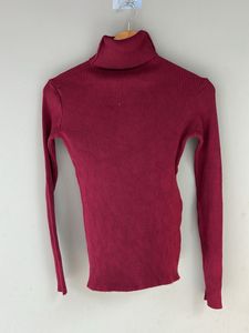 Burgundy Turtleneck Top