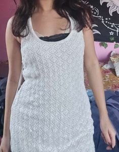 Y2k White Lace Mini Dress