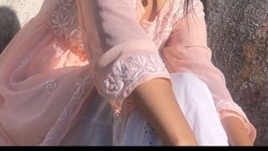 Peach Chikankari Kurti