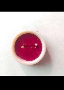 22k Pure Gold Dimond Nose/Ear Pin 1 Pair