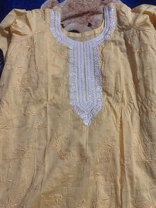Yellow Embroidered Kurta