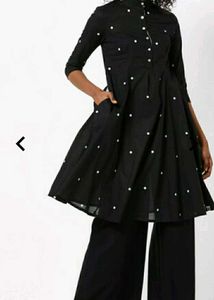 Ajio Polka Dot Print A Line Kurti