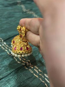 Gold Jhumka Earrings