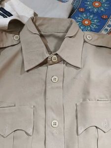 Vintage Tan Button-Down Shirt