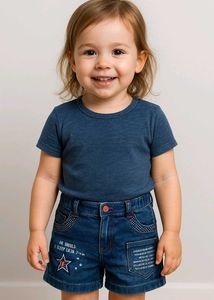 Baby Girl Blue Denim Shorts