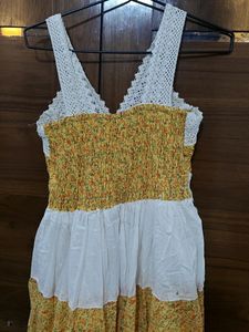 💯😍 Stylish Long White Dress 😍For Girls