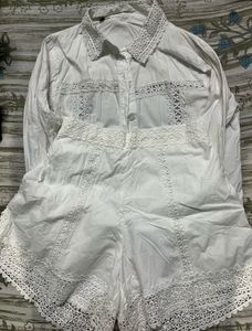 White Lace Two-Piece Set