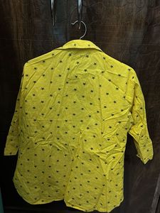 Cotton Yellow Shirt With Star Print