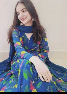 Blue Anarkali Set 💗