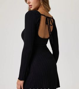 Black Long Sleeve Mini Dress