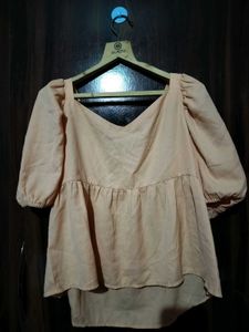 Peach Puff Sleeve Top