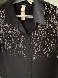 KAZO Embellished Black Blouse