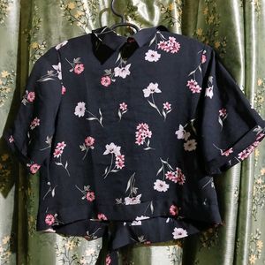 Floral Print Button-Down Top