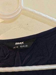 Blue Embroidered Open Front Top