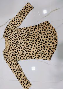 Biege Tiger Print Top