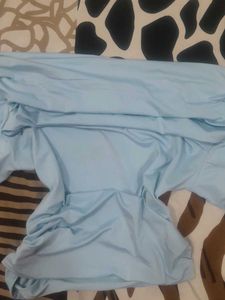 Light Blue Ruched Top