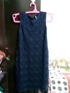 Navy Blue Pattern Dress