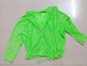 Neon Green Oversized Pullover (No inner Lining )