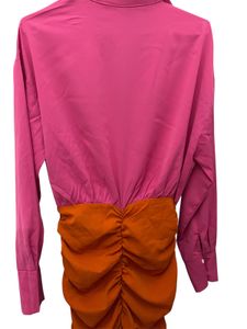 SHEIN Color Block Ruched Mini Dress Fit To S N M