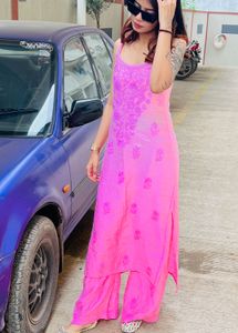 Pink Embroidered Kurta Set