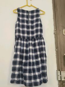 White Grey Checkered Dress