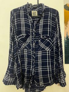 Blue Plaid Flannel Shirt