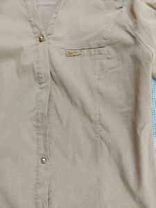 Tan Button-Down Shirt
