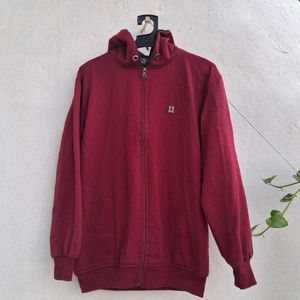 Maroon Zip-Up Hoodie