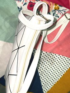 Geometric White Crossbody Bag