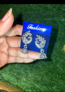 Combo Of 3 Silver Jhumka Earrings