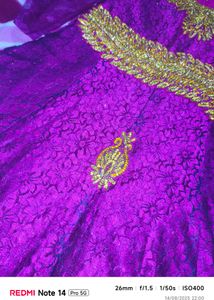 Purple &amp; Gold Embroidered Top