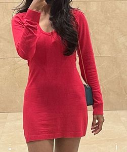 Red Knit Mini Dress