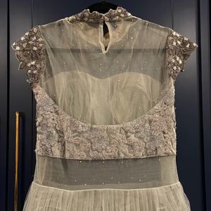 Elegant Tulle Gown with Silver Embellishments