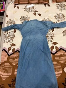 Denim Dress with Embroidery