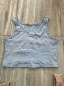 Blue Crop Tank Top