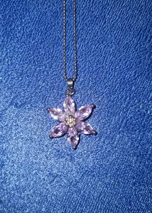 Korean Flower Pendent With Chain