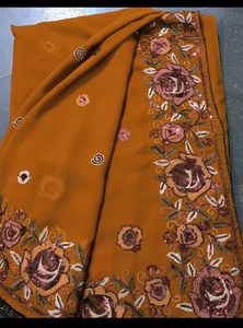 Mustard Embroidered Saree 💛