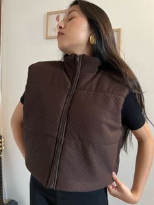 Brown Corduroy Padded Vest