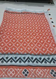 Stylish orange Printed Saree