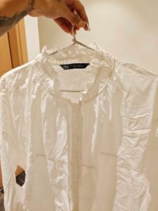 White Ruffle shirt
