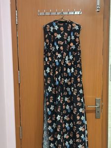 Floral Sleeveless Maxi Dress front ans side slit