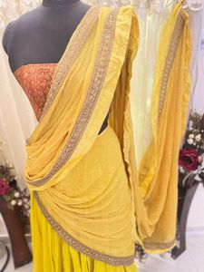 Yellow ready to wear saree