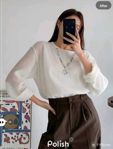 New With Tag White Beads Korean Pullover
