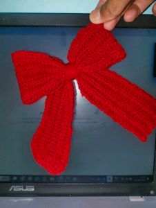 Handmade Knitted Red Bag Charm