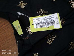 Black &amp; Gold Print Lehenga Set
