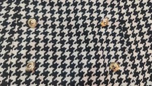 Black and White A-line Skirt With Golden Buttons