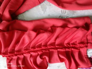 Cute Pinkish Red Puff Sleeve Off Shoulder Dress